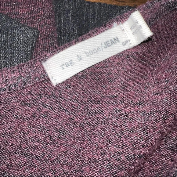 Rag & Bone Double Vee Lightweight Sweater burgundy/black Women’s Size S/P - Picture 6 of 7
